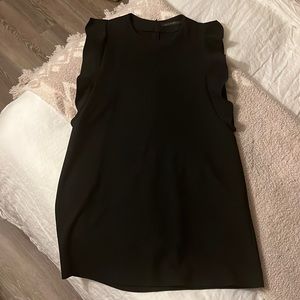 Zara black ruffle sleeve tank sheath dress  M